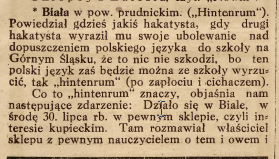 Biała, Nowiny Codzienne cz.1 (09.08.1919)