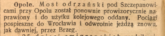 Opole, Brzeg, Górnoślązak (10.08.1921)