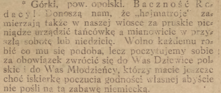 Górki, Nowiny Codzienne (12.08.1920)
