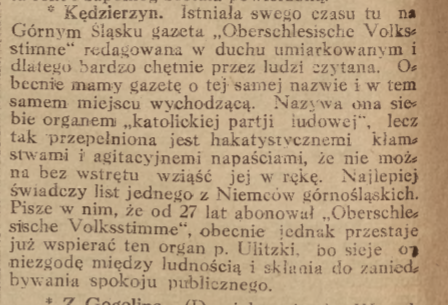 Kędzierzyn, Nowiny Codzienne (13.08.1920)