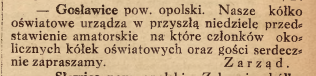 Gosławice, Nowiny Codzienne (16.08.1919)