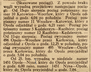 Opole, Nysa, Wrocław, Racibórz, Kędzierzyn Koźle, Nysa- Nowiny Codzienne (17.08.1919)