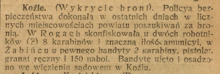 Koźle, Rogi, Żabiniec, Górnoślązak (18.08.1922)