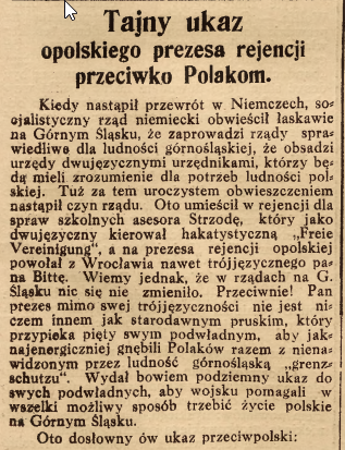 Opole, Bytom, Nowiny Codzienne cz.1 (20.08.1919)
