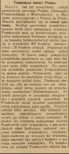 Opole, Nowiny Codzienne cz.1 (23.08.1925)