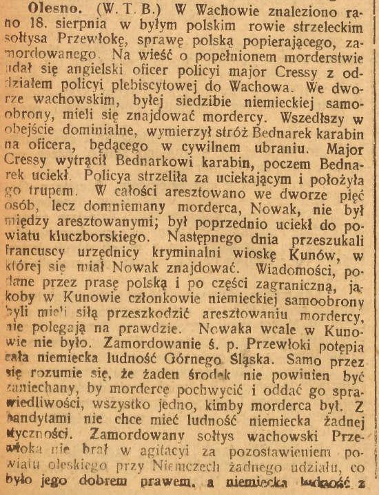 Olesno, Górnoślązak cz.1 (26.08.1921)