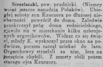 Strzeleczki, Goniec Śląski (27.08.1921)