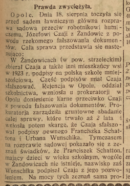 Opole, Nowiny Codzienne cz.1 (30.08.1925)