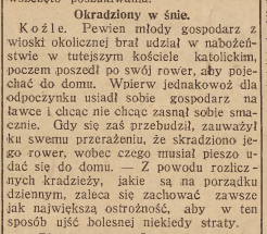 Kędzierzyn-Koźle, Nowiny Codzienne (30.08.1925)