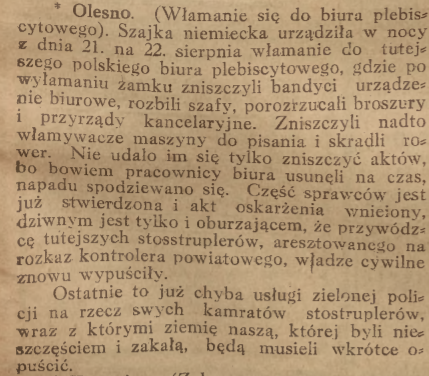 Olesno Nowiny Codzienne (03.09.1920)