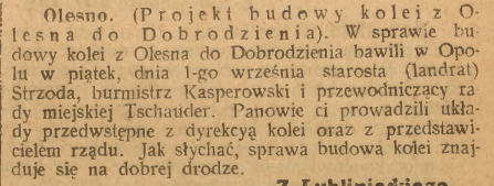 Olesno, Dobrodzień, Opole, Górnoślązak (07.09.1922)