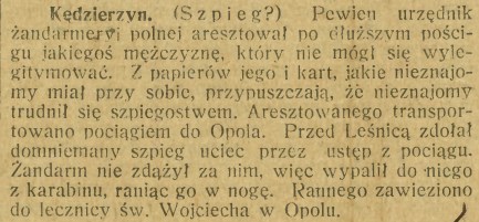 Kędzierzyn Koźle, Opole, Głos Śląski (10.09.1918)