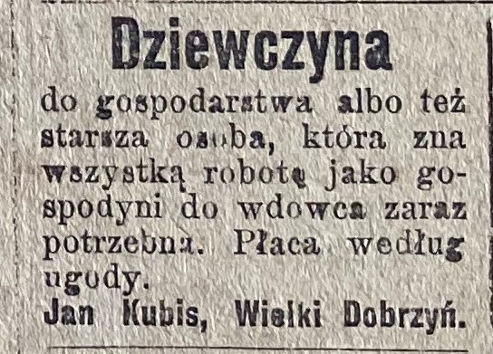 Dobrzeń Wielki, Gazeta Opolska (10.09.1919)