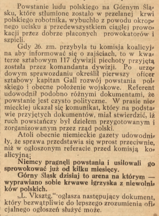 Gliwice, Kędzierzyn Koźle, Wrocław cz.1 Nowiny Codzienne (20.09.1919)