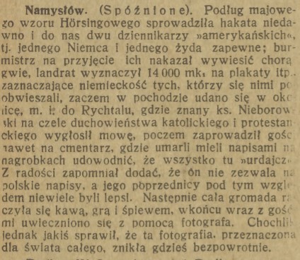 Namysłów, Głos Śląski (23.09.1919)