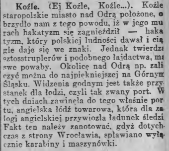 Koźle, Goniec Śląski (23.09.1921)