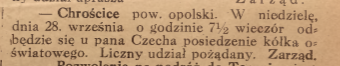 Chrościce - Nowiny Codzienne - 27.09.1919
