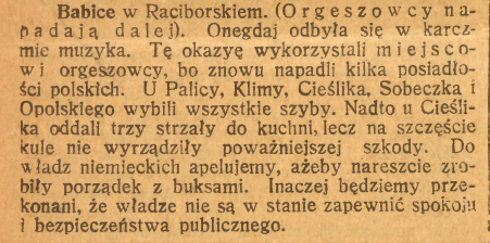 Babice, Górnoślązak (30.09.1922)