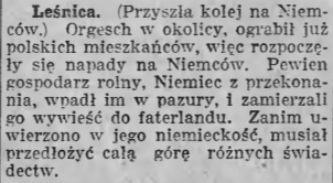 Leśnica, Goniec Śląski (05.10.1921)