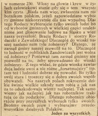 Zawadzkie, Nowiny Codzienne cz.2 (08.10.1919)