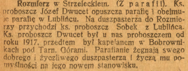 Rozmierz, Lubliniec, Bobrowniki, Tarnowskie Góry, Górnoślązak (13.10.1922)