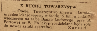Opole, Nowiny Codzienne (15.10.1919)