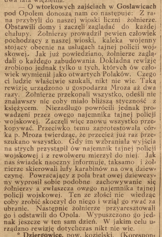 Gosławice, Opole, Nowiny Codzienne (18.10.1919)