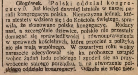 Głogówek, Katolik cz.1 (22.10.1918)