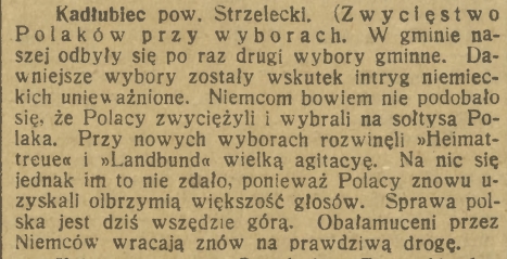 Kadłubiec, Głos Śląski (26.10.1920)