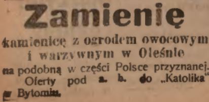 Olesno, Bytom, Katolik (27.10.1921)