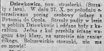 Dziewkowice, Goniec Śląski (03.11.1921)