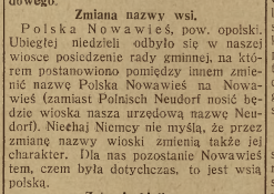 Polska Nowa Wieś, Nowiny Codzienne (05.11.1925)