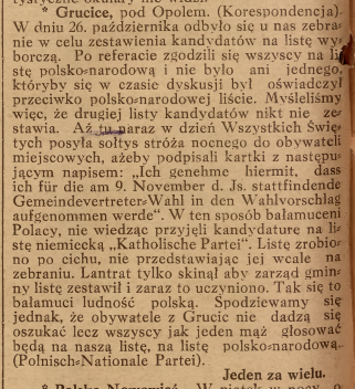 Grucice, Nowiny Codzienne (05.11.1919)