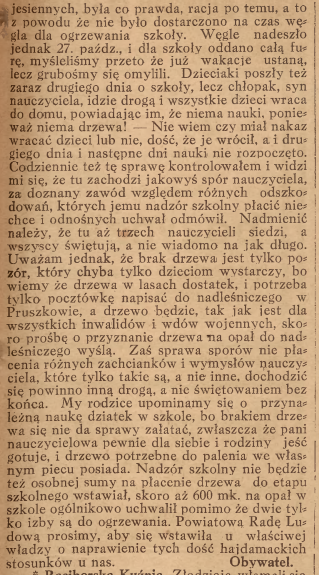 Chróścina, Nowiny Codzienne cz.2 (05.11.1919)