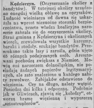 Kędzierzyn, Goniec Śląski (10.11.1921)