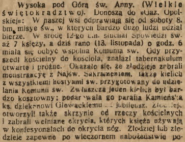 Wysoka, Katolik cz.1 (18.11.1919)