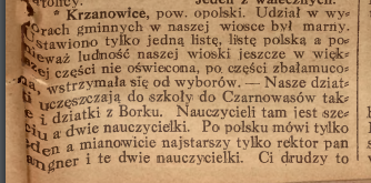 Krzanowice, Nowiny Codzienne cz.1 (22.11.1919)