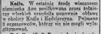 Koźle, Goniec Śląski (25.11.1921)