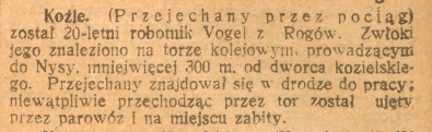 Koźle, Nysa, Górnoślązak (25.11.1922)