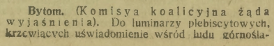 Bytom, Opole, Głos Śląski cz.1 (25.11.1920)