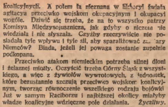 Kędzierzyn, Opole, Gliwice, Nędza, Racibórz, Katolik cz.3 (26.11.1921)