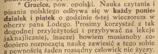 Grucice, Nowiny Codzienne (02.12.1919)
