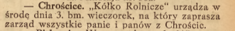 Chróścice, Nowiny Codzienne (03.12.1919)