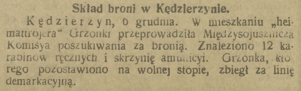 Kędzierzyn-Koźle, Głos Śląski (09.12.1920)