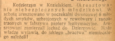 Kędzierzyn, Dziergowice, Górnoślązak (13.12.1922)