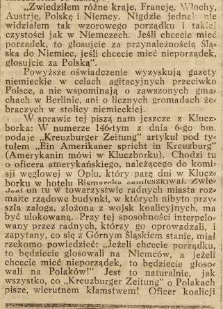 Kluczbork, Nowiny Codzienne cz.1 (16.12.1919)