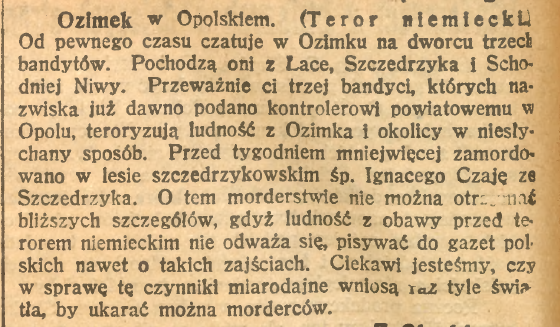 Ozimek, Opole, Górnoślązak (21.12.1921)