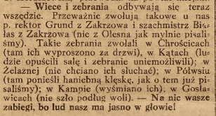 Chróścice, Żelazna, Kąty Opolskie, Nowiny (31.12.1918)