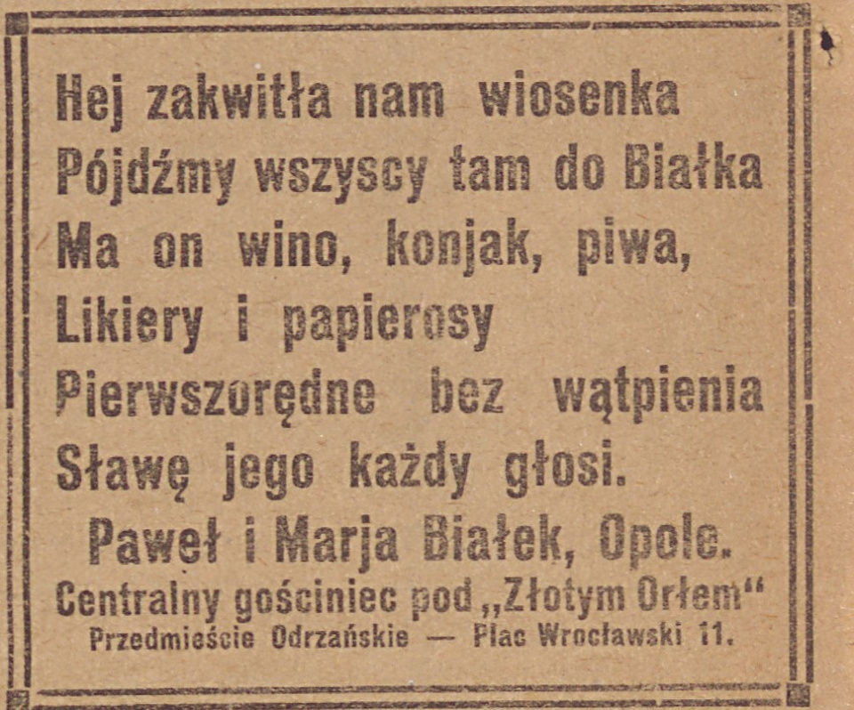 Opole, Gazeta Opolska (23.03.1920)