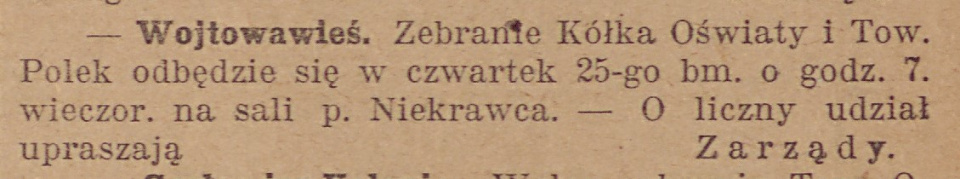 Opole (Wójtowa Wieś), Gazeta Opolska (23.03.1920)